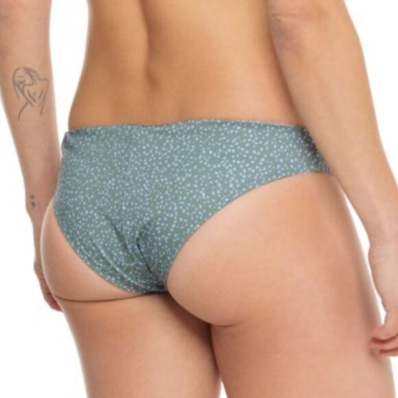 prAna XS Jess Gemma Reversible Swim Bikini Set Spotted Green Blue Yellow Stripe - Picture 6 of 17